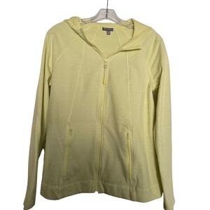 Talbots Soft Yellow Comfort Plush Zip-Up Jacket
